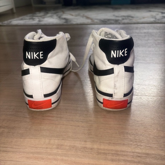 Nike Womens High-Top Sneakers - White and Black Accents - Picture 3 of 4